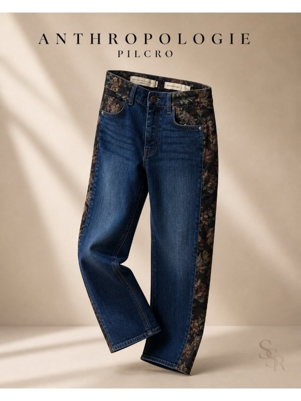 NWT Anthropologie Pilcro Ultra High-Rise Floral Contrast Skinny Jean Size 25 | M